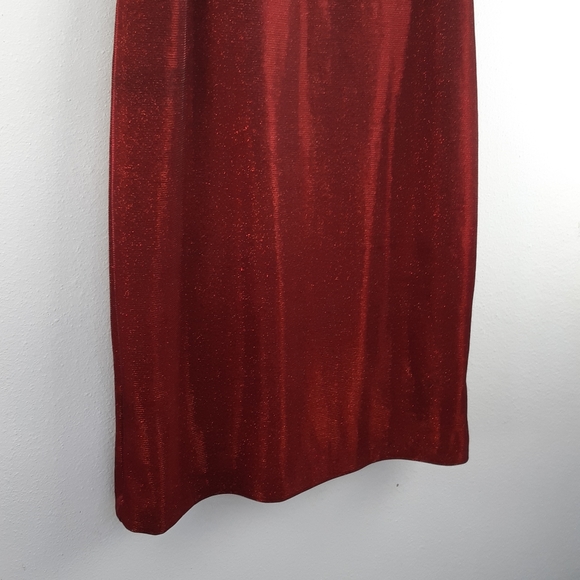 ๐HP๐ NIGHTWAY red fucsia metallic short dress - Picture 3 of 6